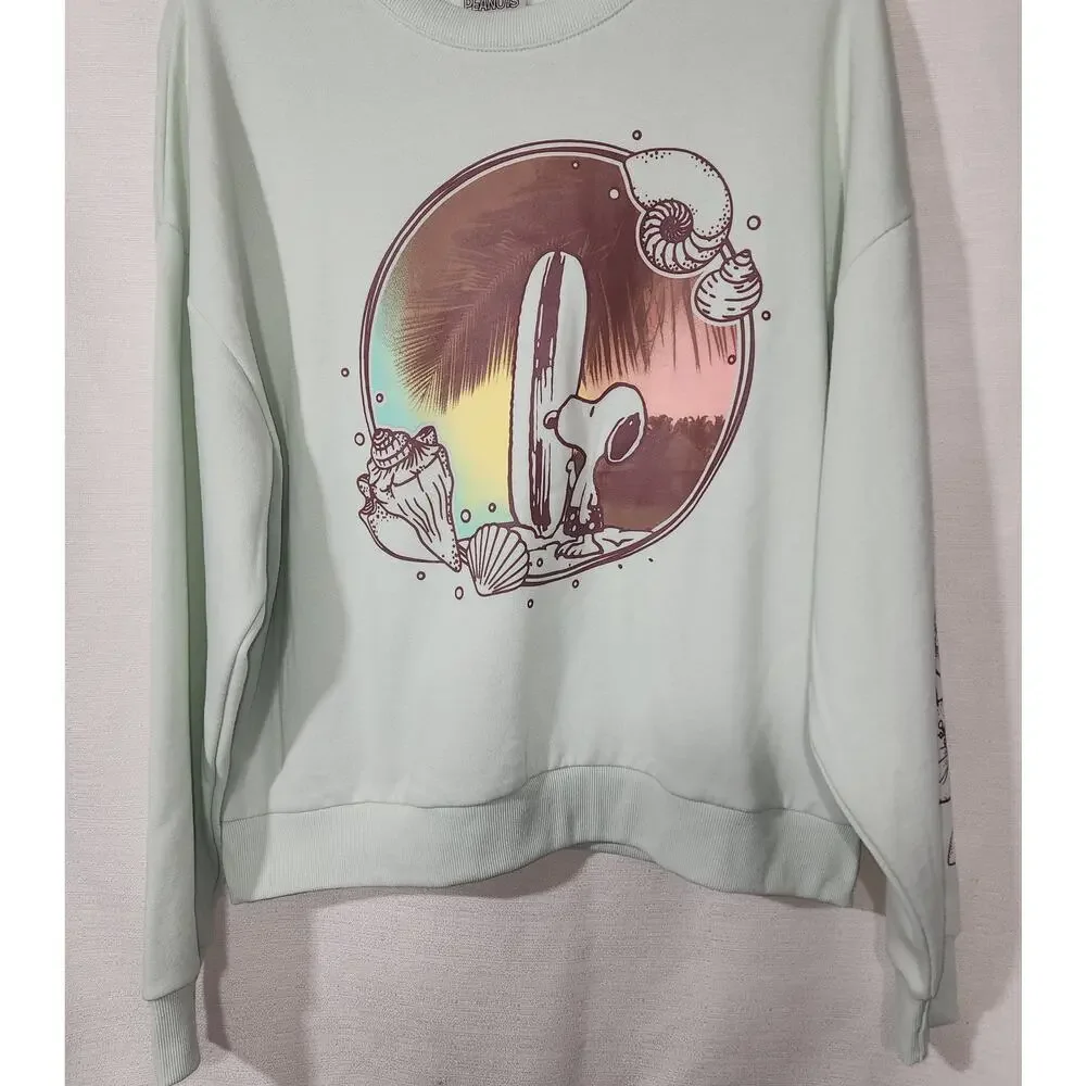 Snoopy surfing green sweatshirt size large
